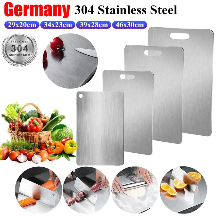 Titanium Stainless Steel Cutting Board – Double-Sided & Food Grade