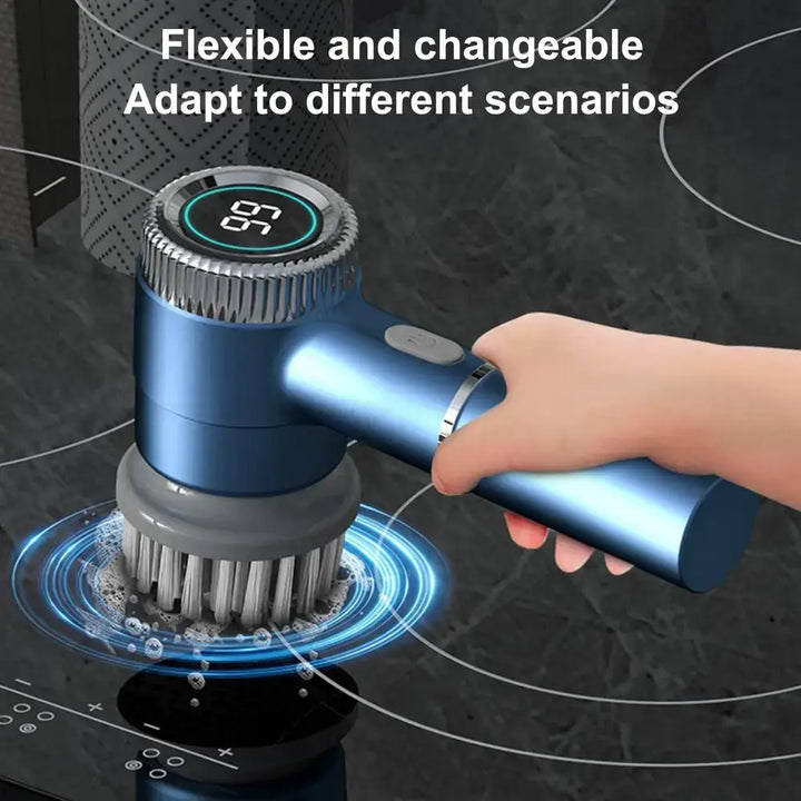PLUZZ Zai Xiao Professional Electric Cleaning Brush Handheld Rechargeable for Bathroom Kitchen - Ebtkr