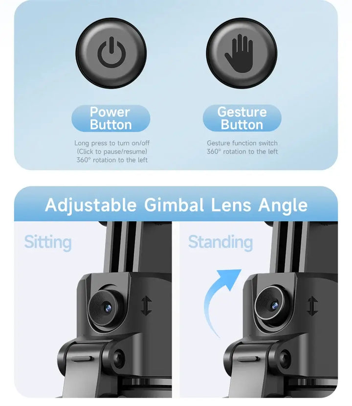 AI-Tracking Selfie Stick with 360° Auto-Rotation - Ebtkr