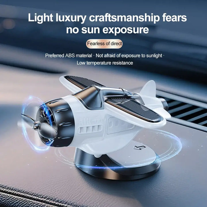 Solar-Powered Car Airplane Ornament – 360° Rotating Dashboard Decoration ✈️🚗