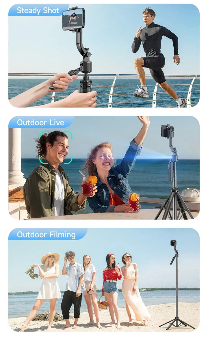 AI-Tracking Selfie Stick with 360° Auto-Rotation - Ebtkr