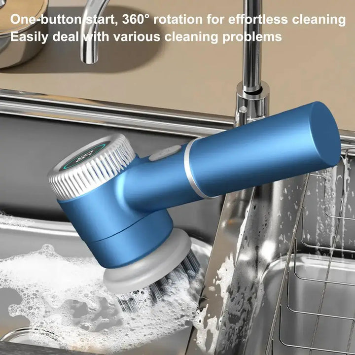 PLUZZ Zai Xiao Professional Electric Cleaning Brush Handheld Rechargeable for Bathroom Kitchen - Ebtkr