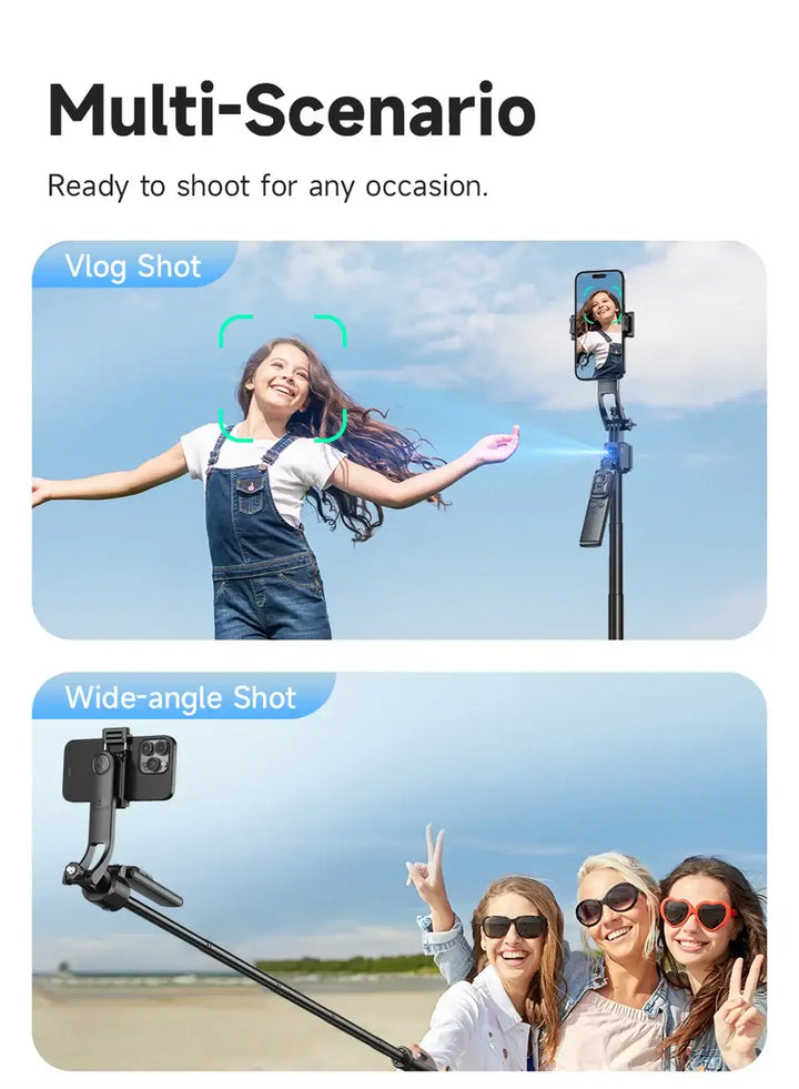 AI-Tracking Selfie Stick with 360° Auto-Rotation - Ebtkr