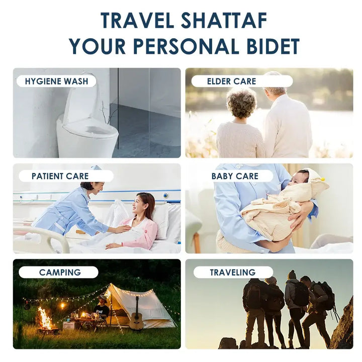 Portable Electric Bidet 2.5L Rechargeable Shataf Hand Sprayer Black/White for Personal Hygiene - Ebtkr