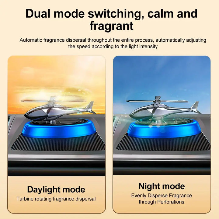 Solar Helicopter Car Air Freshener – Rotating Aroma Diffuser with Propeller 🚁🌞