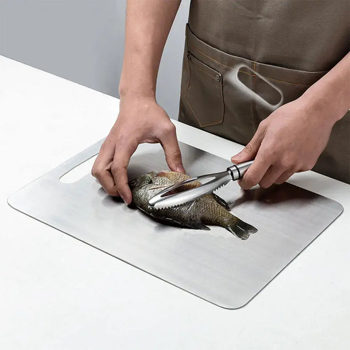 Titanium Stainless Steel Cutting Board – Double-Sided & Food Grade