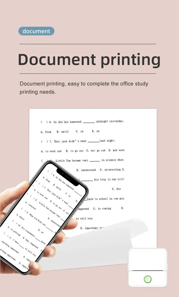 Mini Portable Thermal Label Printer, Inkless - Ebtkr