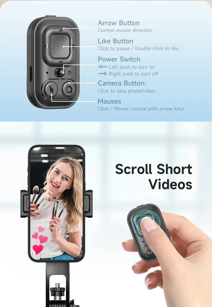 AI-Tracking Selfie Stick with 360° Auto-Rotation - Ebtkr
