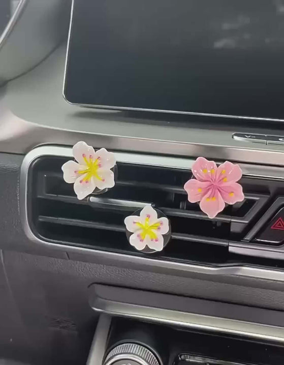 2PCS Flower Car Air Fresheners – Peach Blossom Clip-On Aroma Diffuser 🌸🚗