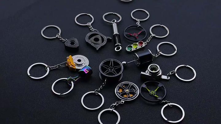 Car Parts Keychain – Turbo, Brake Disc & Gear Design for Auto Lovers 🚗🔧