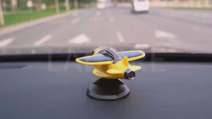 Solar-Powered Car Airplane Ornament – 360° Rotating Dashboard Decoration ✈️🚗