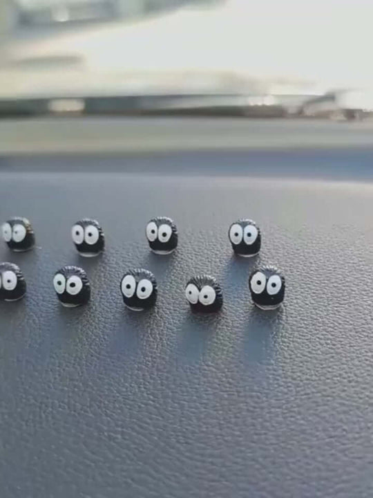 10PCS Soot Sprite Car Ornaments – Cute & Funny Dashboard Decor Set 🖤🚗